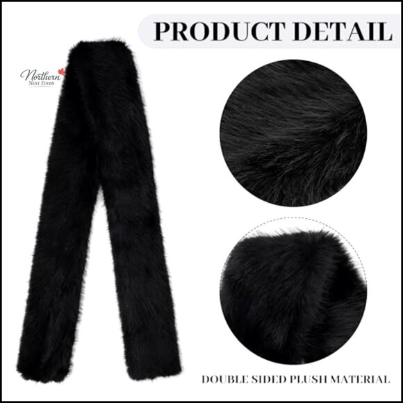 Faux Fur Shawl Wrap 70 Inch Long Winter Scarf for Special Occasions - Picture 4 of 7
